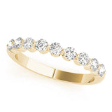Single Shared Prong Half Eternity Ring in Gold & Platinum
