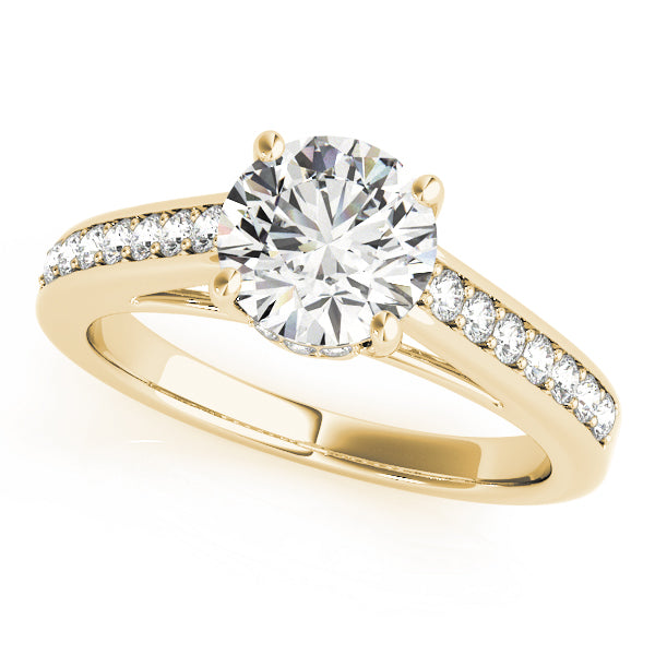 Heirloom Prong-Set Round Diamond Engagement Ring — 9K/18K Gold & Platinum