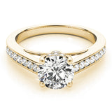 Heirloom Prong-Set Round Diamond Engagement Ring — 9K/18K Gold & Platinum