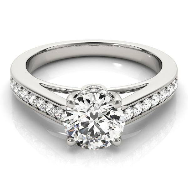 Heirloom Prong-Set Round Diamond Engagement Ring — 9K/18K Gold & Platinum