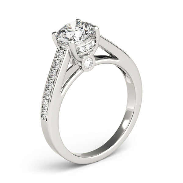 Heirloom Prong-Set Round Diamond Engagement Ring — 9K/18K Gold & Platinum