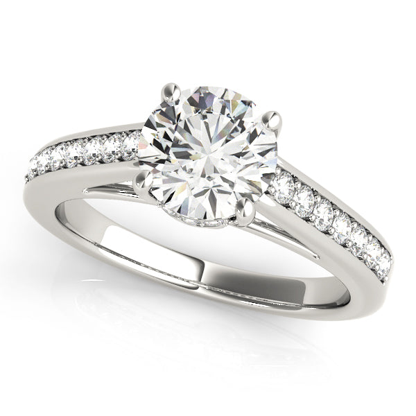 Heirloom Prong-Set Round Diamond Engagement Ring — 9K/18K Gold & Platinum