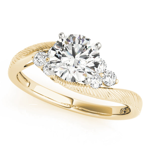 Signature Cluster Sides Round Diamond Engagement Ring — 9K/18K Gold & Platinum