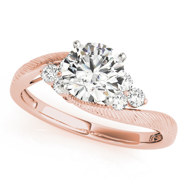 Signature Cluster Sides Round Diamond Engagement Ring — 9K/18K Gold & Platinum