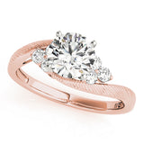 Signature Cluster Sides Round Diamond Engagement Ring — 9K/18K Gold & Platinum