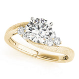 Signature Cluster Sides Round Diamond Engagement Ring — 9K/18K Gold & Platinum