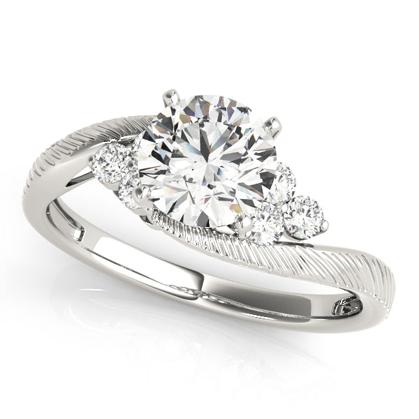 Signature Cluster Sides Round Diamond Engagement Ring — 9K/18K Gold & Platinum