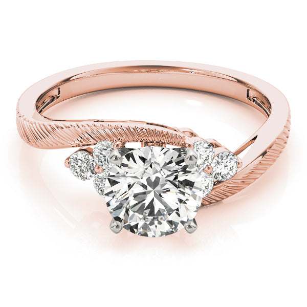 Signature Cluster Sides Round Diamond Engagement Ring — 9K/18K Gold & Platinum
