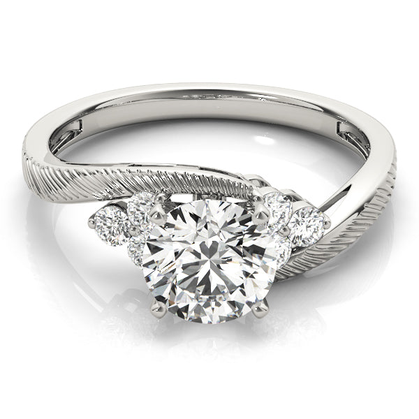 Signature Cluster Sides Round Diamond Engagement Ring — 9K/18K Gold & Platinum