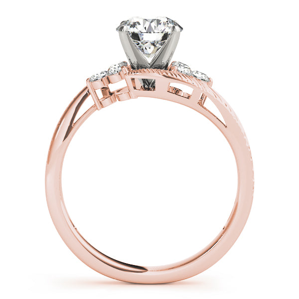 Signature Cluster Sides Round Diamond Engagement Ring — 9K/18K Gold & Platinum