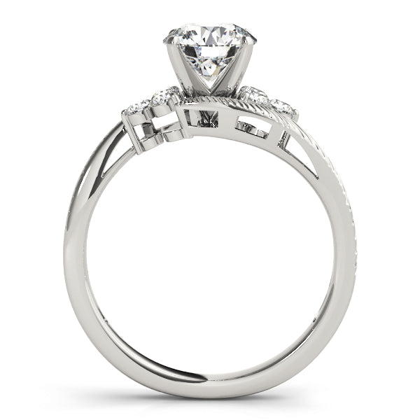 Signature Cluster Sides Round Diamond Engagement Ring — 9K/18K Gold & Platinum