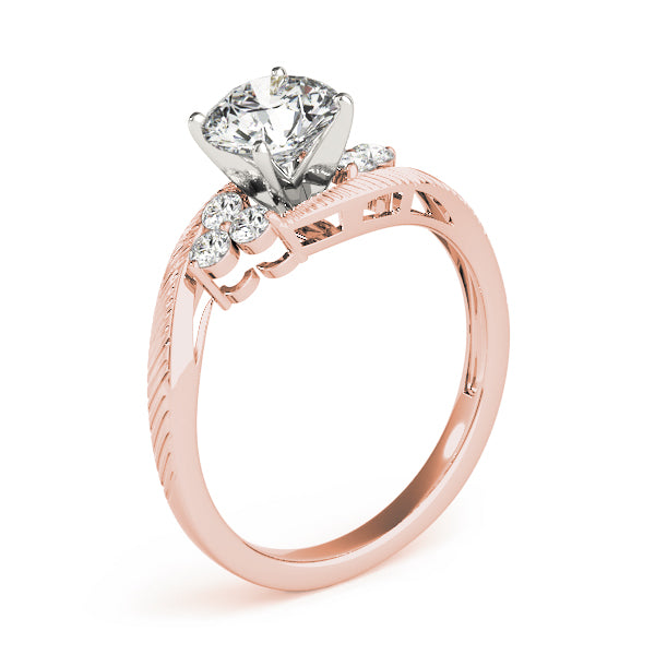 Signature Cluster Sides Round Diamond Engagement Ring — 9K/18K Gold & Platinum