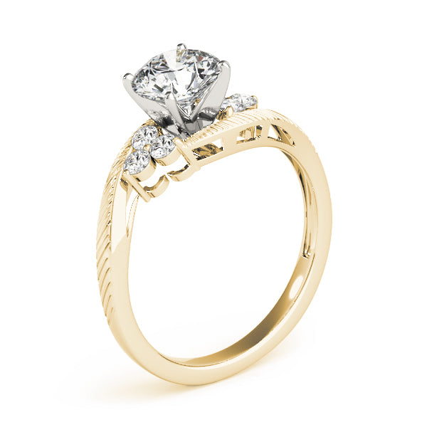 Signature Cluster Sides Round Diamond Engagement Ring — 9K/18K Gold & Platinum