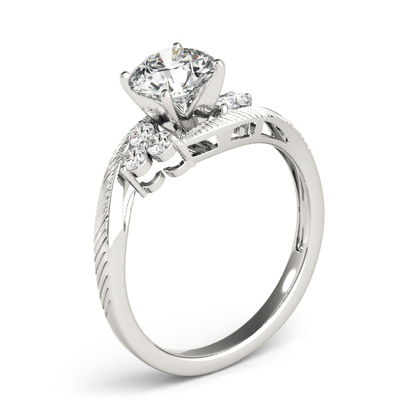 Signature Cluster Sides Round Diamond Engagement Ring — 9K/18K Gold & Platinum
