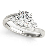 Signature Cluster Sides Round Diamond Engagement Ring — 9K/18K Gold & Platinum