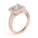 Exquisite Halo Princess Diamond Engagement Ring — 9K/18K Gold & Platinum