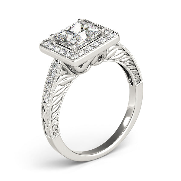 Exquisite Halo Princess Diamond Engagement Ring — 9K/18K Gold & Platinum