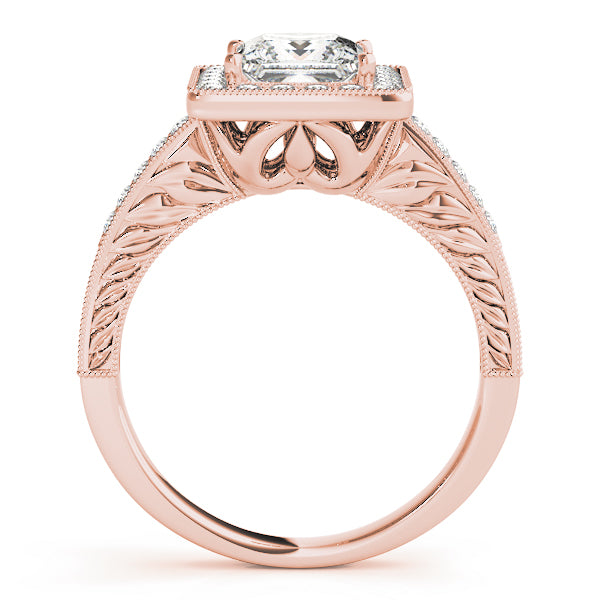 Exquisite Halo Princess Diamond Engagement Ring — 9K/18K Gold & Platinum