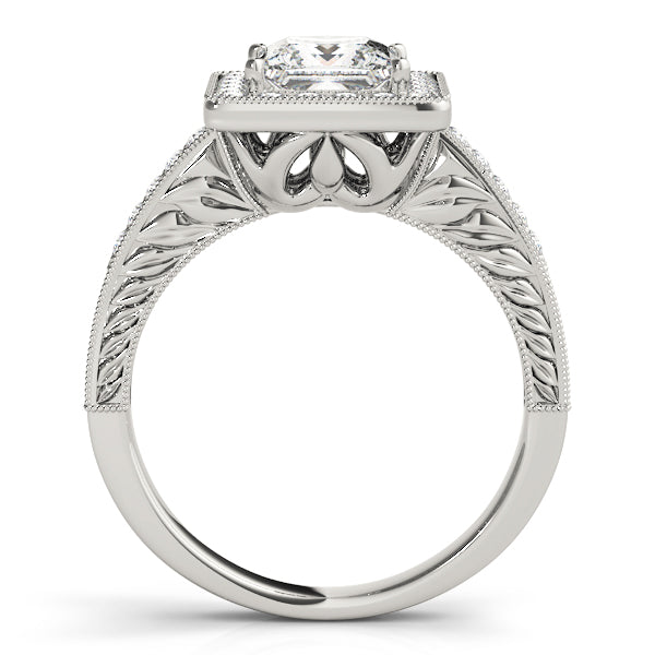 Exquisite Halo Princess Diamond Engagement Ring — 9K/18K Gold & Platinum