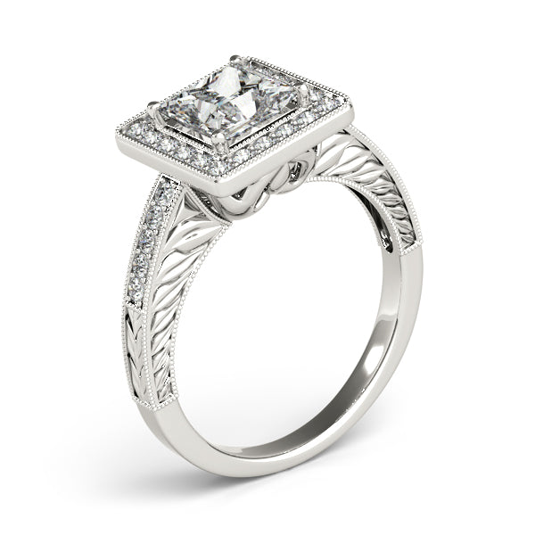 Exquisite Halo Princess Diamond Engagement Ring — 9K/18K Gold & Platinum