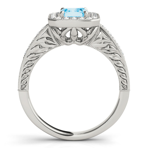 Regal Halo Emerald Diamond Engagement Ring — 9K/18K Gold & Platinum