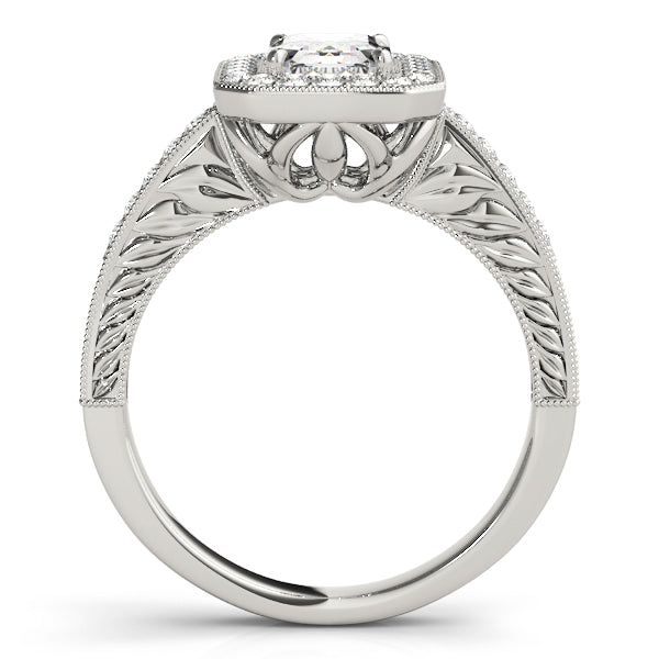 Regal Halo Emerald Diamond Engagement Ring — 9K/18K Gold & Platinum