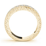 Pave Half Eternity Ring in Gold & Platinum