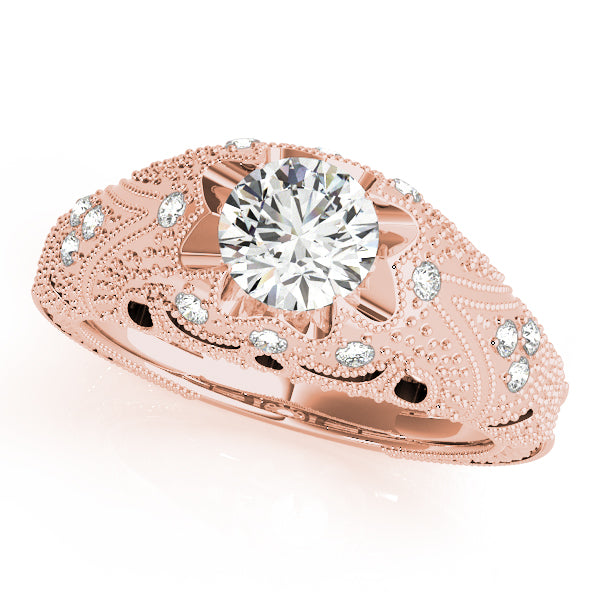 Eternal Antique Round Diamond Engagement Ring — 9K/18K Gold & Platinum