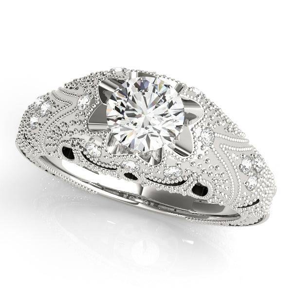 Eternal Antique Round Diamond Engagement Ring — 9K/18K Gold & Platinum