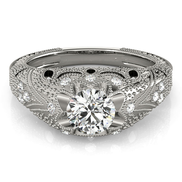 Eternal Antique Round Diamond Engagement Ring — 9K/18K Gold & Platinum