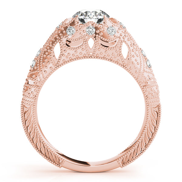 Eternal Antique Round Diamond Engagement Ring — 9K/18K Gold & Platinum