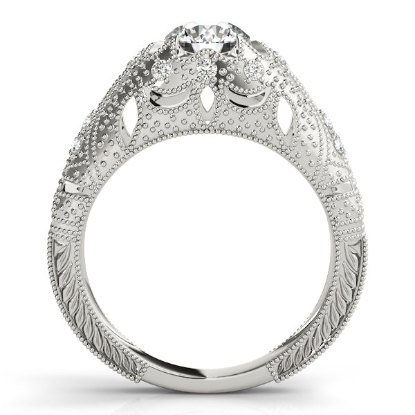 Eternal Antique Round Diamond Engagement Ring — 9K/18K Gold & Platinum
