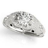 Eternal Antique Round Diamond Engagement Ring — 9K/18K Gold & Platinum