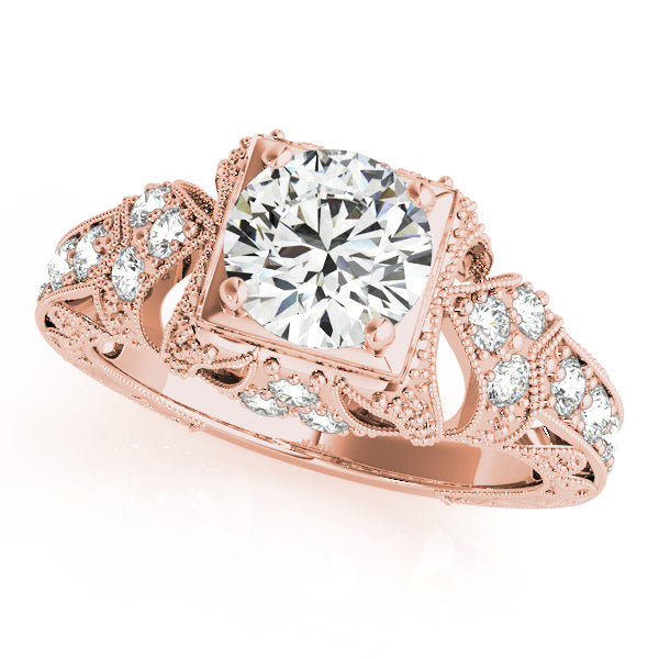 Brilliant Antique Round Diamond Engagement Ring — 9K/18K Gold & Platinum