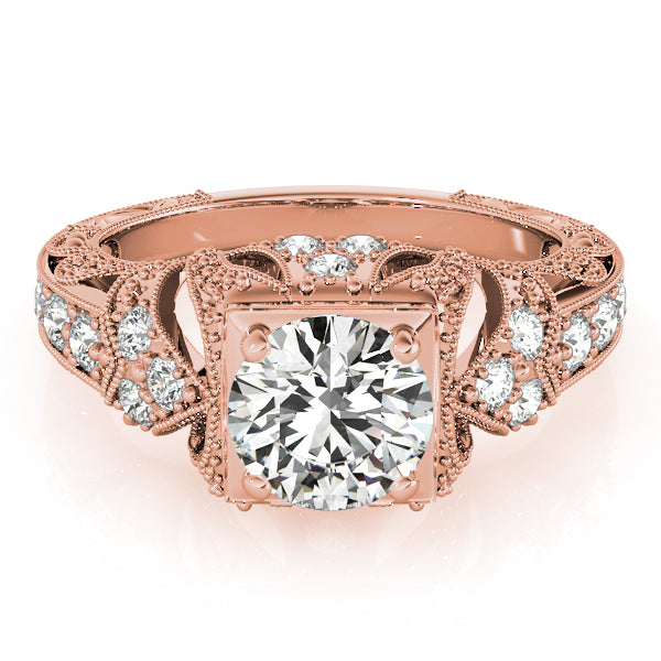 Brilliant Antique Round Diamond Engagement Ring — 9K/18K Gold & Platinum