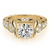 Brilliant Antique Round Diamond Engagement Ring — 9K/18K Gold & Platinum