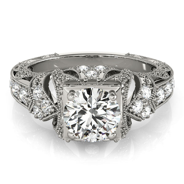 Brilliant Antique Round Diamond Engagement Ring — 9K/18K Gold & Platinum