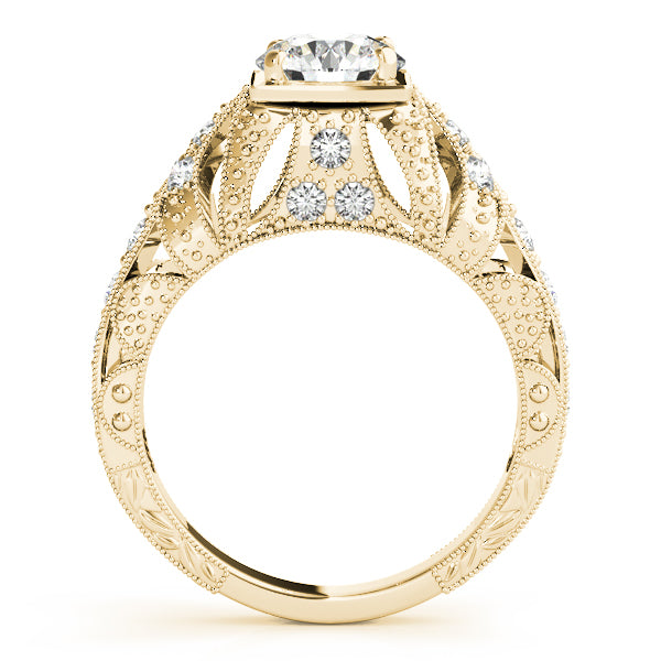 Brilliant Antique Round Diamond Engagement Ring — 9K/18K Gold & Platinum