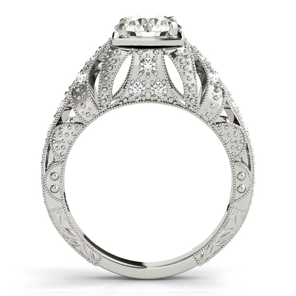 Brilliant Antique Round Diamond Engagement Ring — 9K/18K Gold & Platinum