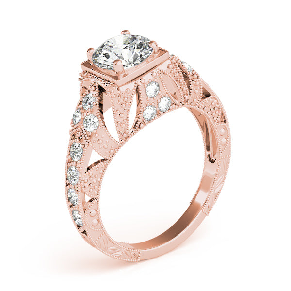Brilliant Antique Round Diamond Engagement Ring — 9K/18K Gold & Platinum