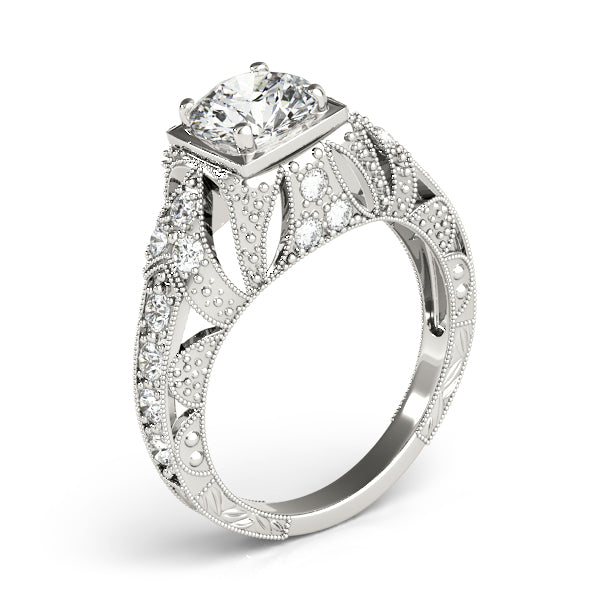 Brilliant Antique Round Diamond Engagement Ring — 9K/18K Gold & Platinum