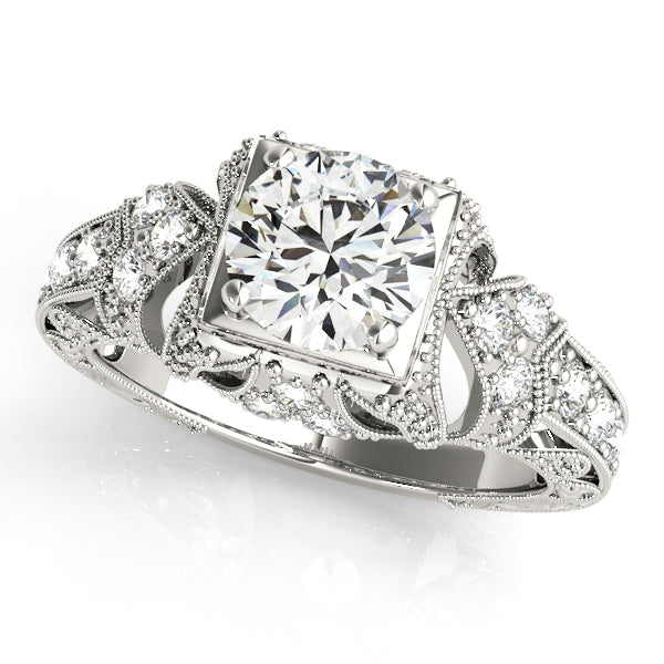 Brilliant Antique Round Diamond Engagement Ring — 9K/18K Gold & Platinum