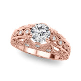 Majestic Antique Round Diamond Engagement Ring — 9K/18K Gold & Platinum