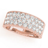 Multi Row Pavã© Milgrain Engagement Rings Half Eternity Ring