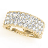 Multi Row Pavã© Milgrain Engagement Rings Half Eternity Ring