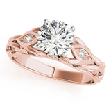 Opulent Solitaires Any Shape Round Diamond Engagement Ring — 9K/18K Gold & Platinum