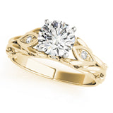 Opulent Solitaires Any Shape Round Diamond Engagement Ring — 9K/18K Gold & Platinum