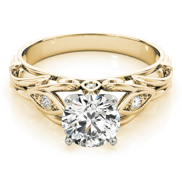 Opulent Solitaires Any Shape Round Diamond Engagement Ring — 9K/18K Gold & Platinum