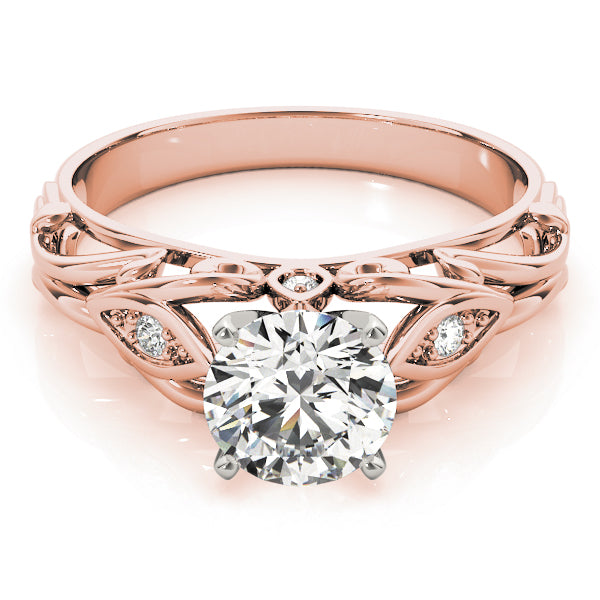 Opulent Solitaires Any Shape Round Diamond Engagement Ring — 9K/18K Gold & Platinum