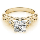 Opulent Solitaires Any Shape Round Diamond Engagement Ring — 9K/18K Gold & Platinum